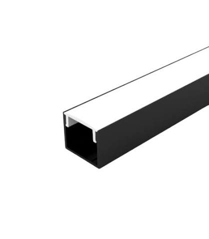 Perfil Alum&iacute;nio Fita Led Sobrepor Preto Fosco 17 x 14 x 3 Metros