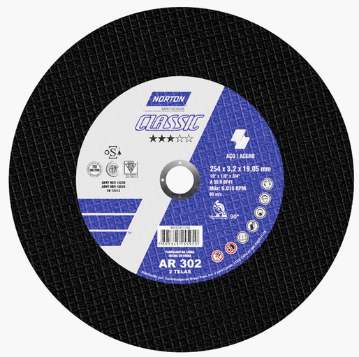 Disco de Corte 10" AR 302 3/4" Norton 2 T